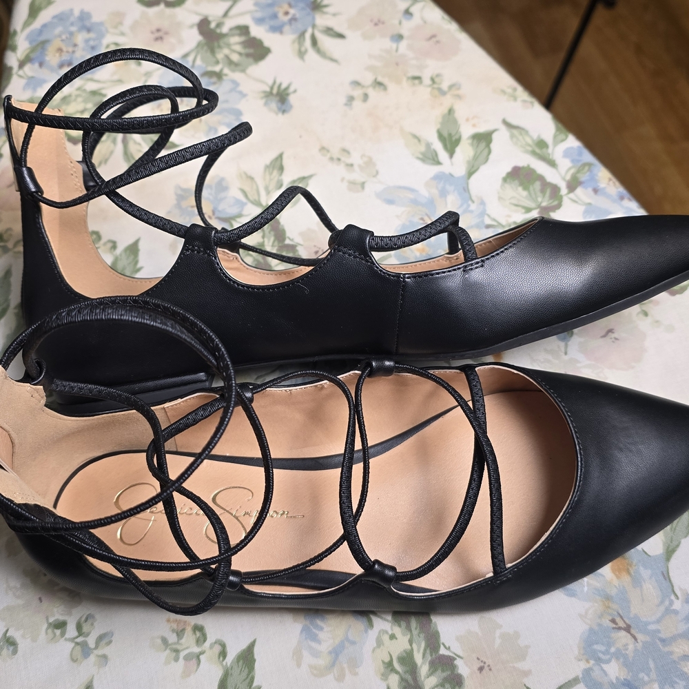 Jessica Simpson Black Strappy Flats